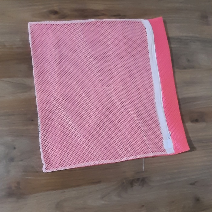 ® Pembe Fermuarlı - Hassas Çamaşır Terlik  Ayakkabı Yıkama Filesi Büyük Boy