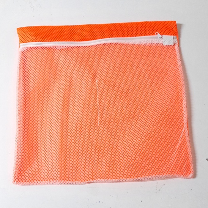 ® Turuncu - Fermuarlı - Hassas Çamaşır Terlik  Ayakkabı Yıkama Filesi Büyük Boy