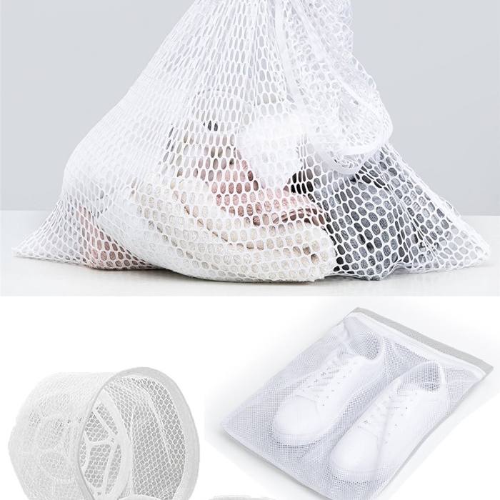 ® 3lü Yıkama File Seti - Ayakkabı Filesi-Plastik Aparatlı Sütyen Yıkama- Çamaşır Yıkama Filesi