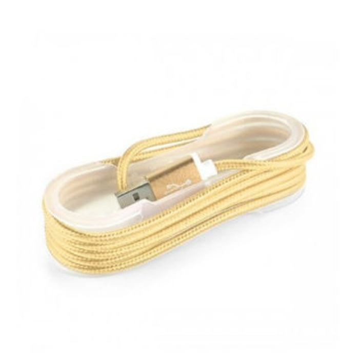 ® Yeni Ürün Android Örgü Şeklinde Renkli Çelik Şarj Data Kablosu - Gold