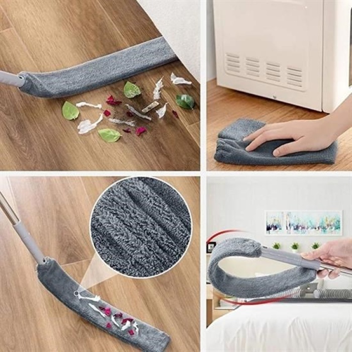 ® Teleskopik 3lü Mop Toz Alma Püskülü Çok Fonksiyonlu Temizlik Seti