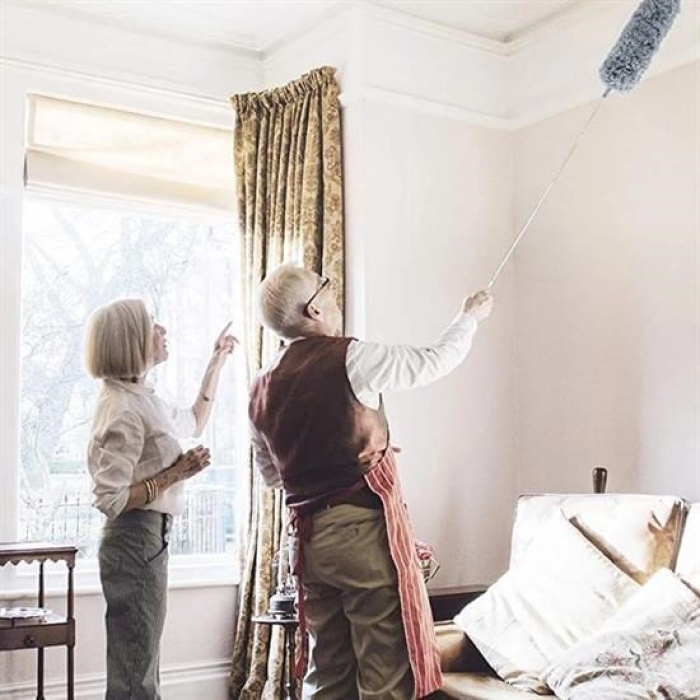 ® Teleskopik 3lü Mop Toz Alma Püskülü Çok Fonksiyonlu Temizlik Seti