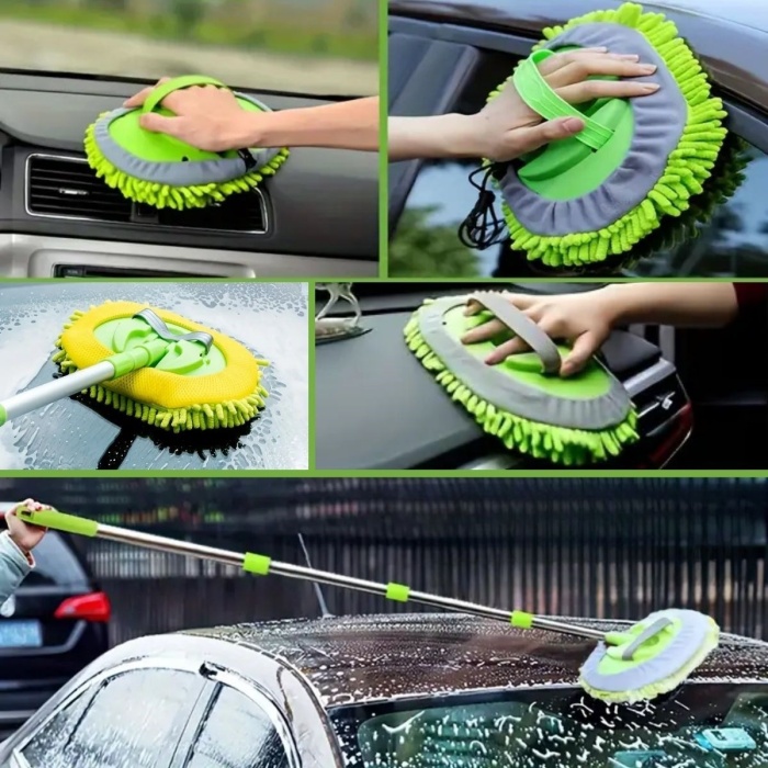 Biyomak® Yedek Mikrofiber Bezli Oto Yıkama Mop Seti