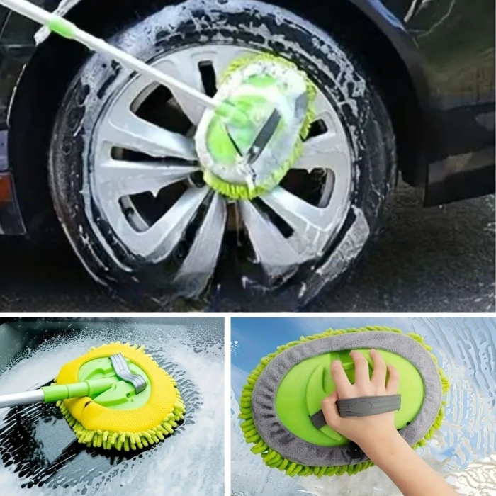 Biyomak® Yedek Mikrofiber Bezli Oto Yıkama Mop Seti