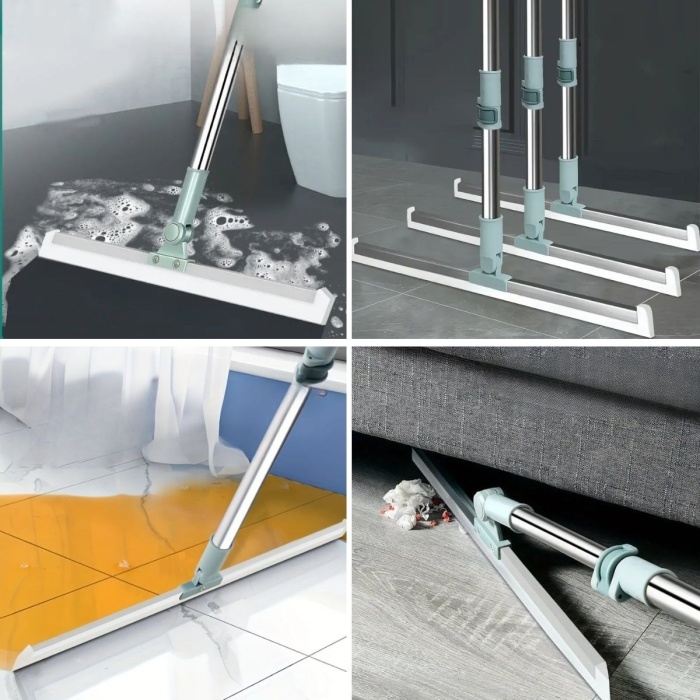 Biyomak® Teleskopik Oynar Başlıklı Cam,Zemin Silme Aparatı Çekçek