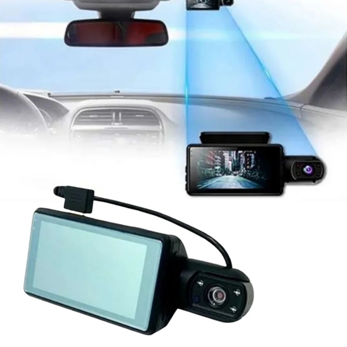 Biyomak® Araç İçi & Dışı Çift Lensli WiFi Kamera – 1080P HD,Gece Görüşlü, G-Sensörlü DVR Dashcam