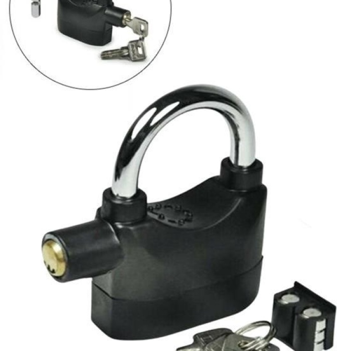 Biyomak® Desibel Siyah Alarmlı Çok Fonksiyonlu Ekstra Güvenlikli Kare Asma Dolap Kilidi