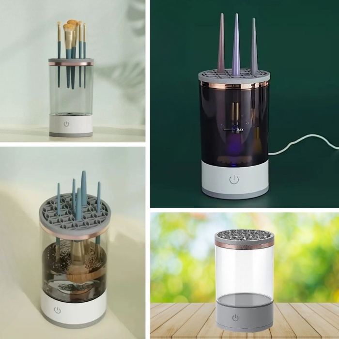 ® USB Şarjlı Makyaj Fırçası Temizleyici Aparat Hızlı Kurutmalı, Çok Yönlü Fırça Temizleyici