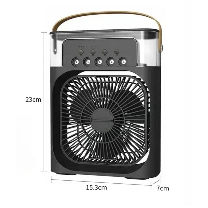 Biyomak® Taşınabilir 3 Farklı Mod Ayarlı 7 Farklı Led Işıklı Sulu Soğutmalı Taşınabilir Masaüstü USB Fan Vantilatör