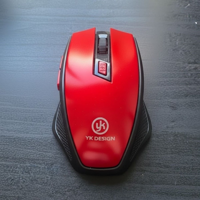 Biyomak® Kırmızı Renkli Baş Parmak Destekli Ergonomik Sessiz Kablosuz Mouse – USB Alıcılı, Ofis ve Oyun İçin Konforlu Bilgisayar Faresi MS6300