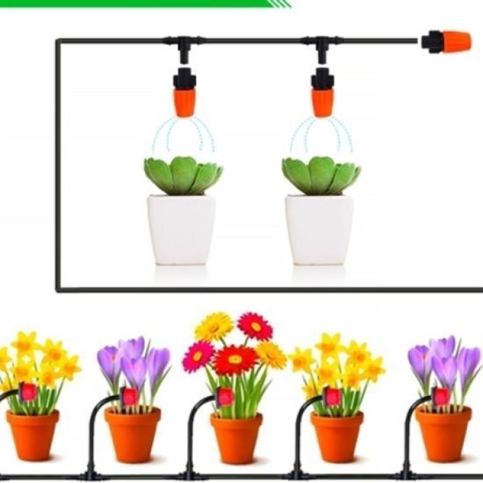 Biyomak® 10 Metre Bahçe Damlama Sulama Sistemi Seti Hortum ve Ek Parçaları