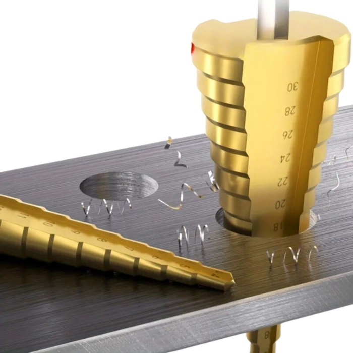 Biyomak® 3 Parça Kademeli Matkap Ucu Paslanmaz Uç Alüminyum Sac Demir Delme Seti