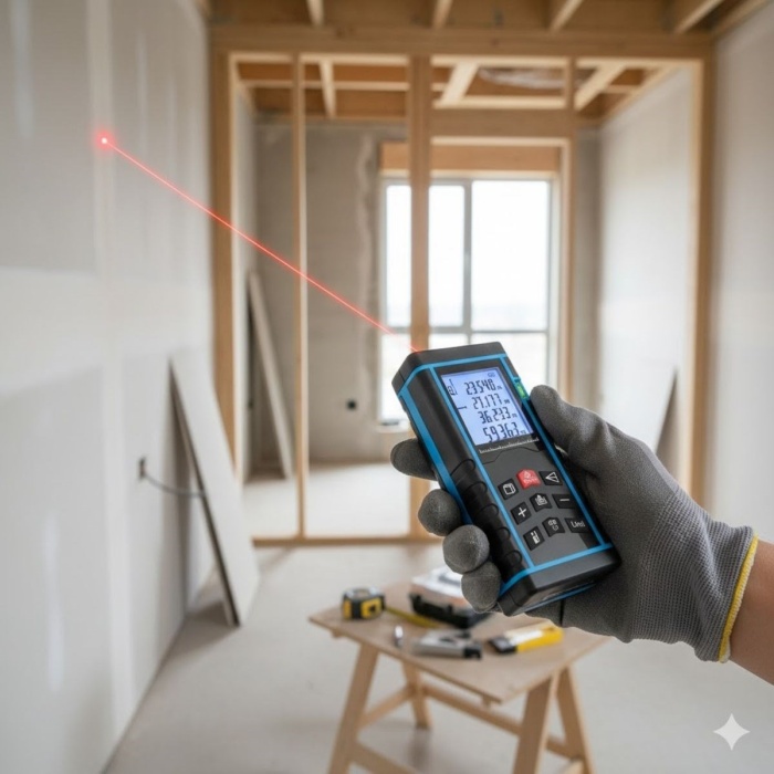 ® Profesyonel 40 Metre Dijital Lazer Metre Ölçüm Cihazı-LCD Ekranlı,Su Terazili,Pisagor Ölçüm Fonksiyonlu,20 Kayıt Hafızalı,Hassas Lazer Ölçer