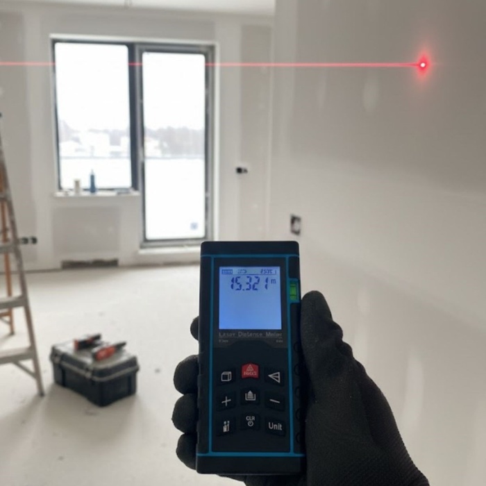 ® Profesyonel 40 Metre Dijital Lazer Metre Ölçüm Cihazı-LCD Ekranlı,Su Terazili,Pisagor Ölçüm Fonksiyonlu,20 Kayıt Hafızalı,Hassas Lazer Ölçer