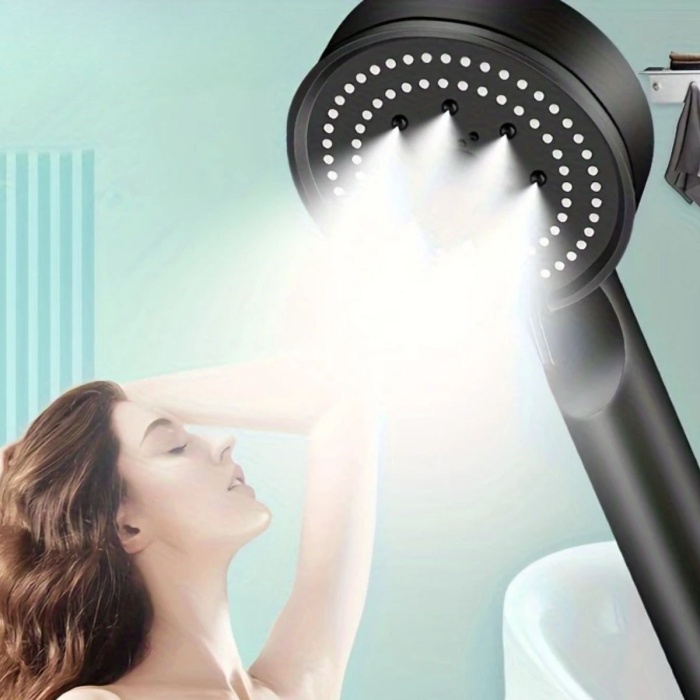 Biyomak® 5 Fonksiyonlu Yüksek Basınçlı Ayarlanabilir Siyah Duş Başlığı