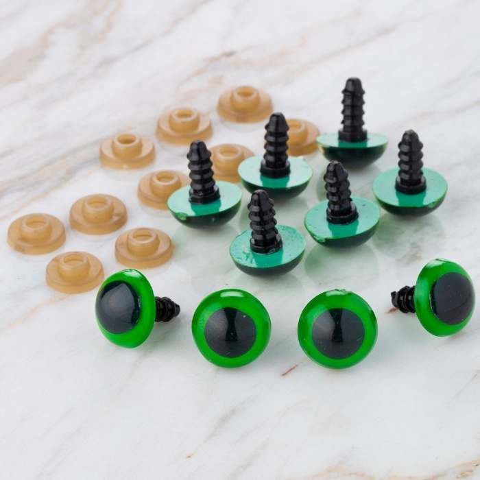 ® Loren 14 mm Yeşil 5 Çift Amigurumi Göz