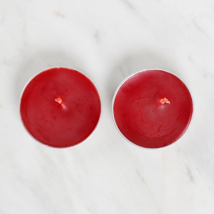 Biyomak® Loren 2li Tealight Mum Kırmızı