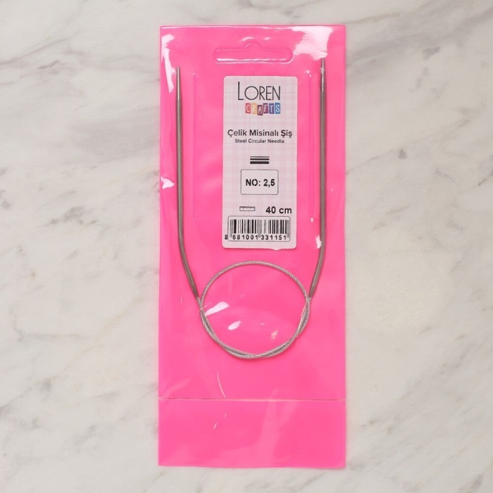 ® LOREN CRAFTS 2,5 MM ÇELİK MİSİNALI ŞİŞ 40 CM