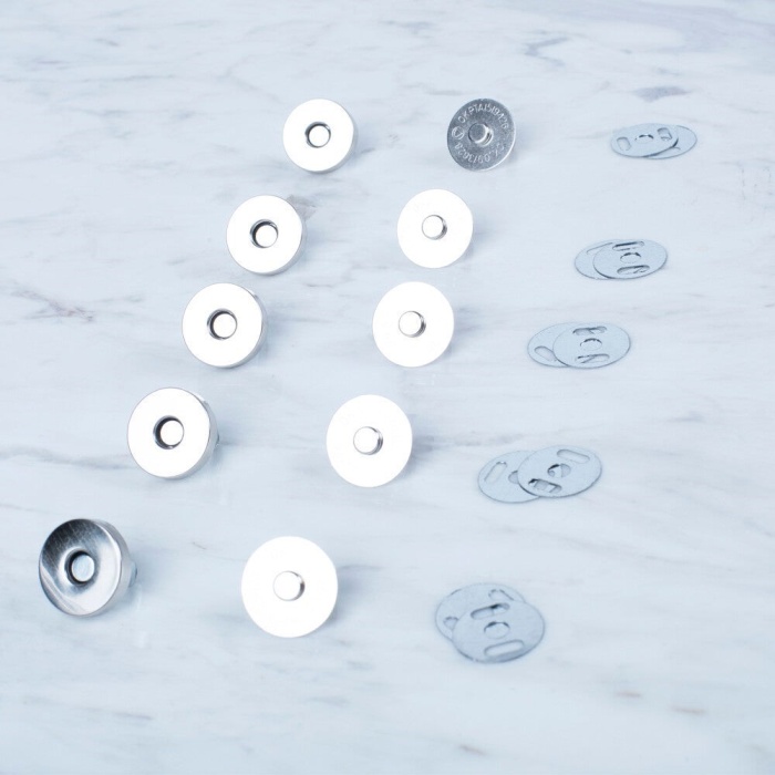 ® Loren Manyetik Gümüş Metal 5 li Çıt Çıt Set