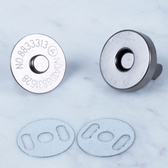 ® Loren Manyetik Mat Gümüş Metal 5 li Çıt Çıt Set