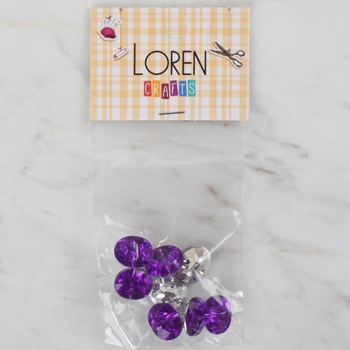 ® Loren Crafts mor 8 li düğme - 236
