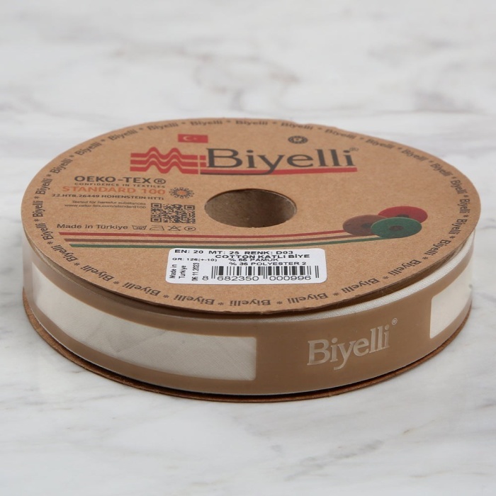 Biyomak® Loren Crafts Pamuk Katlı Biye Krem - D03