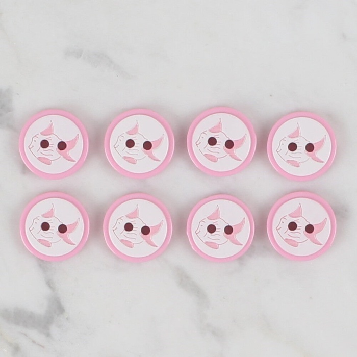 ® Loren Crafts pembe 8 li balık düğme - 571