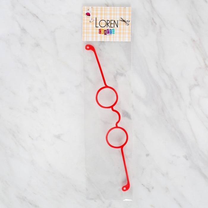 ® Loren Plastik Amigurumi Gözlük Kırmızı