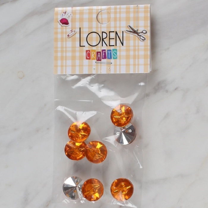 ® Loren Crafts turuncu 8 li düğme - 205
