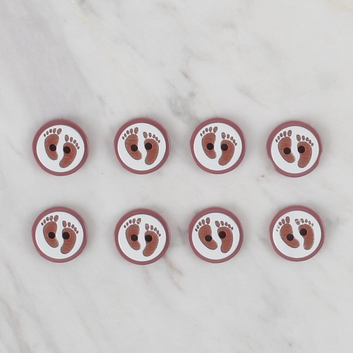 ® Loren Crafts vişne çürüğü 8 li ayak izi düğme - 43