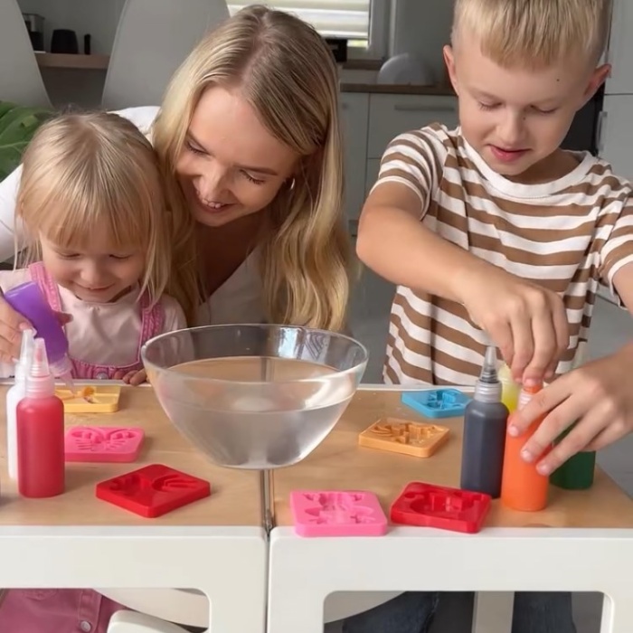 ® Aqua Gel Sihirli su oyuncak seti 5 renk jel şişe 6 kalıp