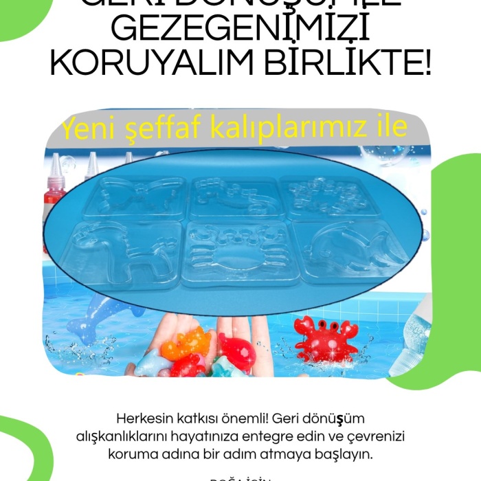 ® Aqua Gel Sihirli su oyuncak seti 5 renk jel şişe 6 kalıp
