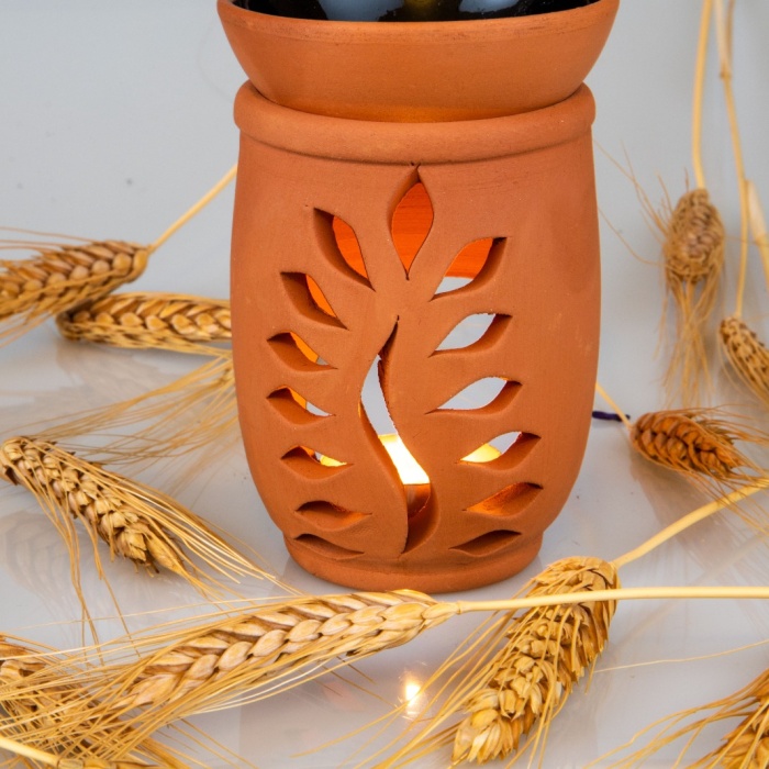 ® Yeni Ürün Yaprak Model  El Yapımı Çömlek Buhurdanlık Tütsülük