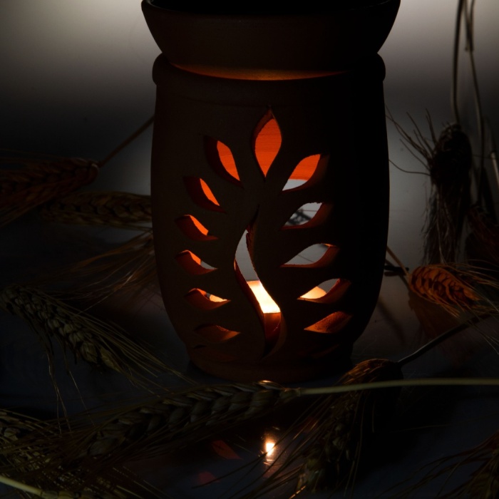 ® Yeni Ürün Yaprak Model  El Yapımı Çömlek Buhurdanlık Tütsülük