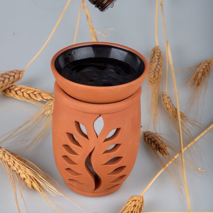 ® Yeni Ürün Yaprak Model  El Yapımı Çömlek Buhurdanlık Tütsülük