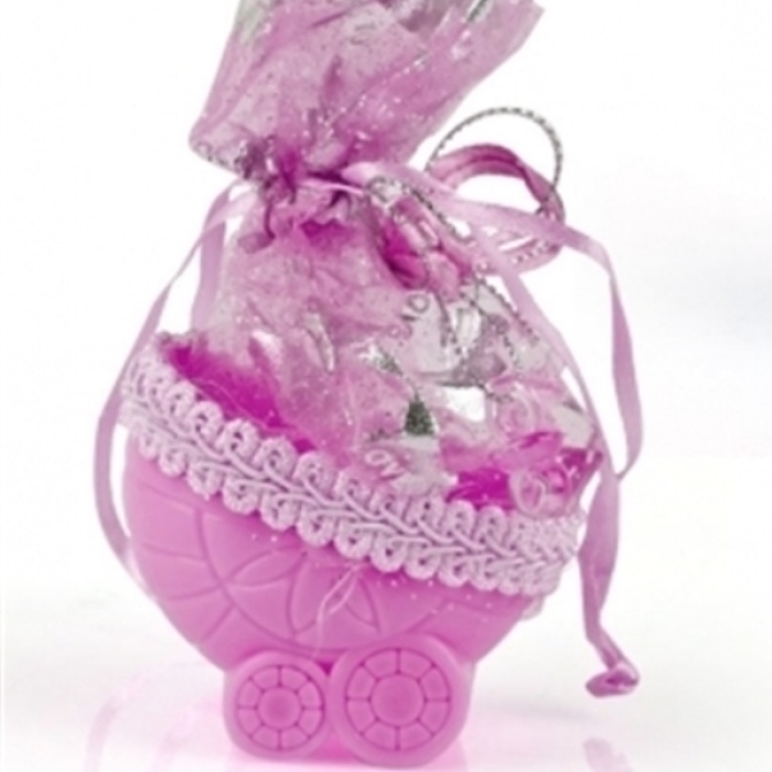 ® Bebek Mevlüt Şekeri - Pembe Bebek Arabası