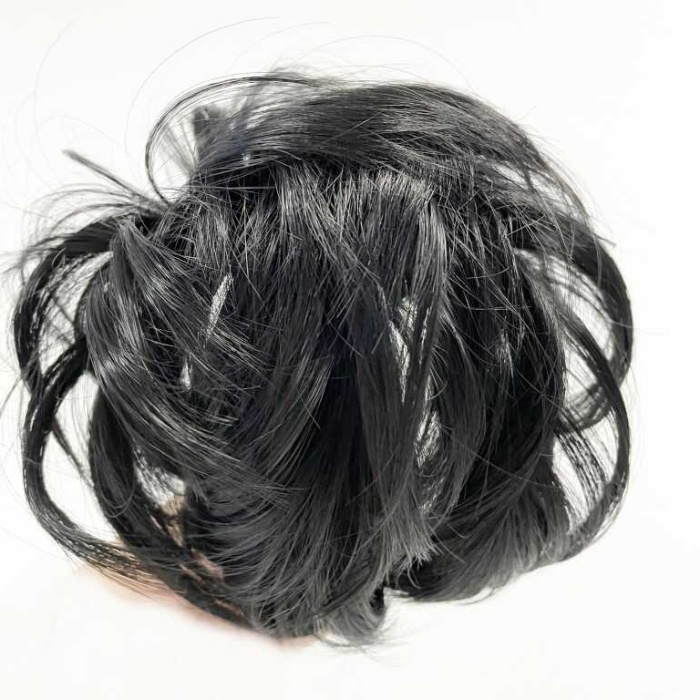® Siyah Renk Düz Model Hazır Telli Saç Şeklinde Peruk Postiş Toka