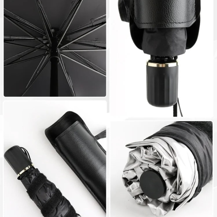 ® Katlanabilir Araç Ön Camı Güneş Koruyucu Gölge Şemsiye Araba Şemsiyesi (130x75 Cm)