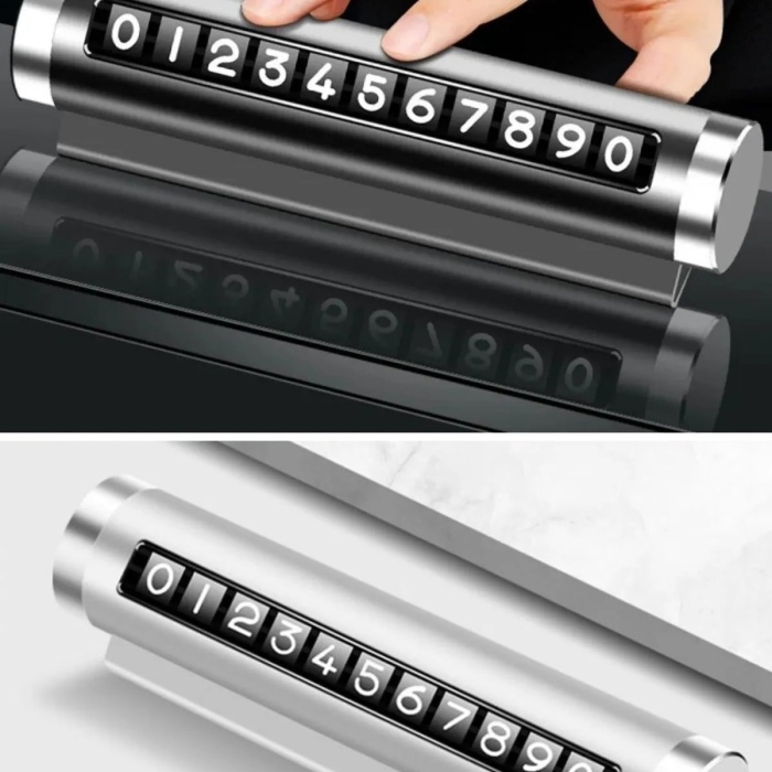 ® Çevirmeli Araç Içi Telefon Numaralık Çevirmeli Alüminyum Oto Park Numaratörü