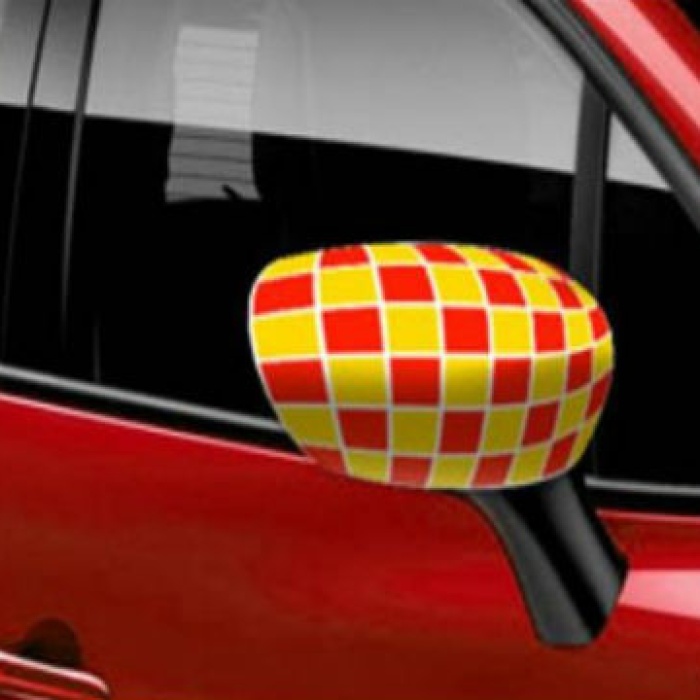 ® Araç Ayna Kılıfı 2 Adet - Sarı Kırmızı