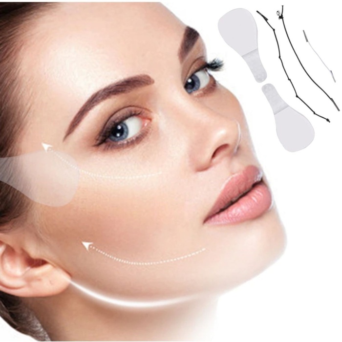 ® Lastikli Yüz Kaş Göz Boyun Gerdirme Kaldırma Bantları 40 Adet