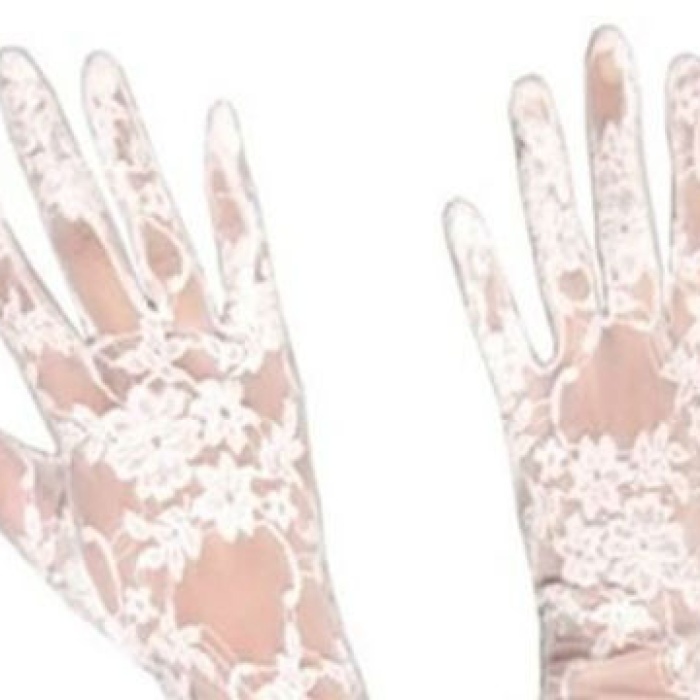 ® Yeni Ürün Dantelli Gelin Eldiveni - Beyaz Kısa
