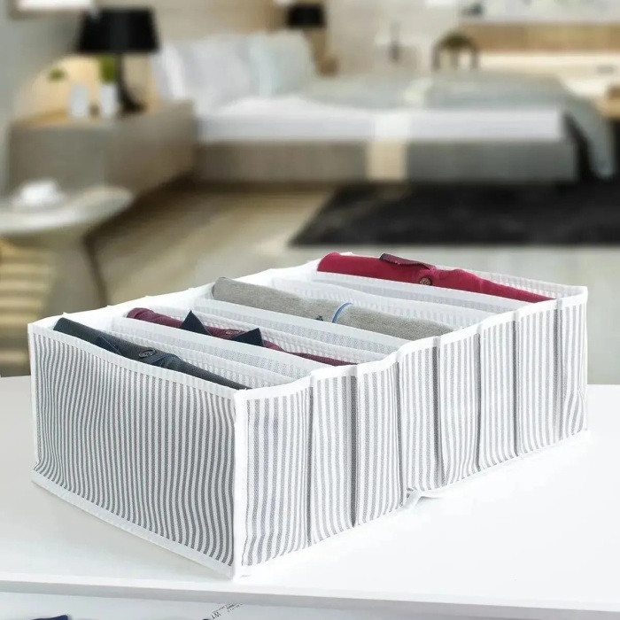 ® 8 Bölmeli  XL Pratik Bölmeli Çekmece Düzenleyici Organizer(İç Çamaşırı Kravat Çorap Düzenleyici)