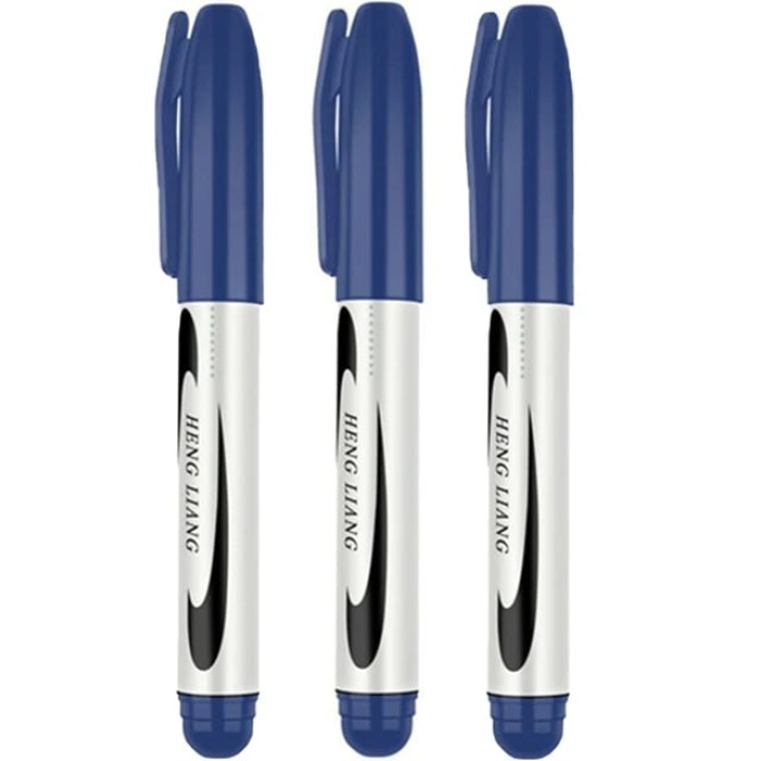 ® 3 Adet Mavi Koli Kalemi - Çuval- Tahta Kalemi