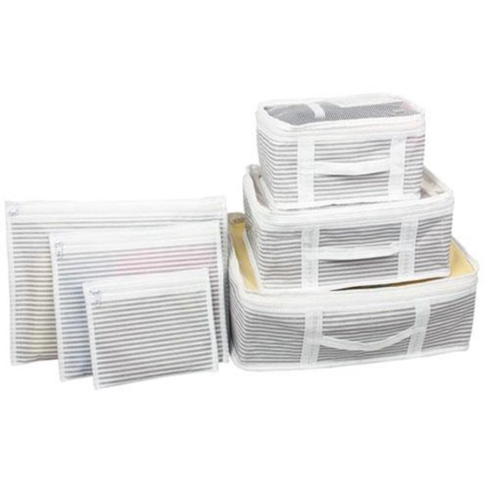 ® Bavul İçi Düzenleyici Valiz  Organizer 6 lı Set - Çizgili