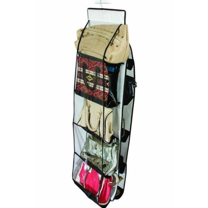 ® 10 Bölmeli Dolap İçi Şeffaf Çanta Organizeri