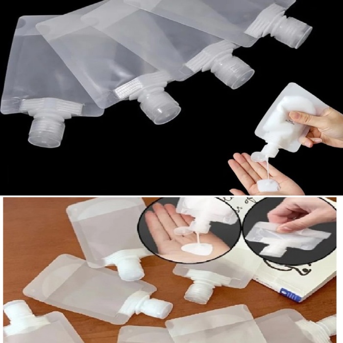 ® 5 Adet Şeffaf Sıvı Kozmetik Çantaları Seyahat Losyon Şampuan Yüz Kremi El Sabunu Ambalajı