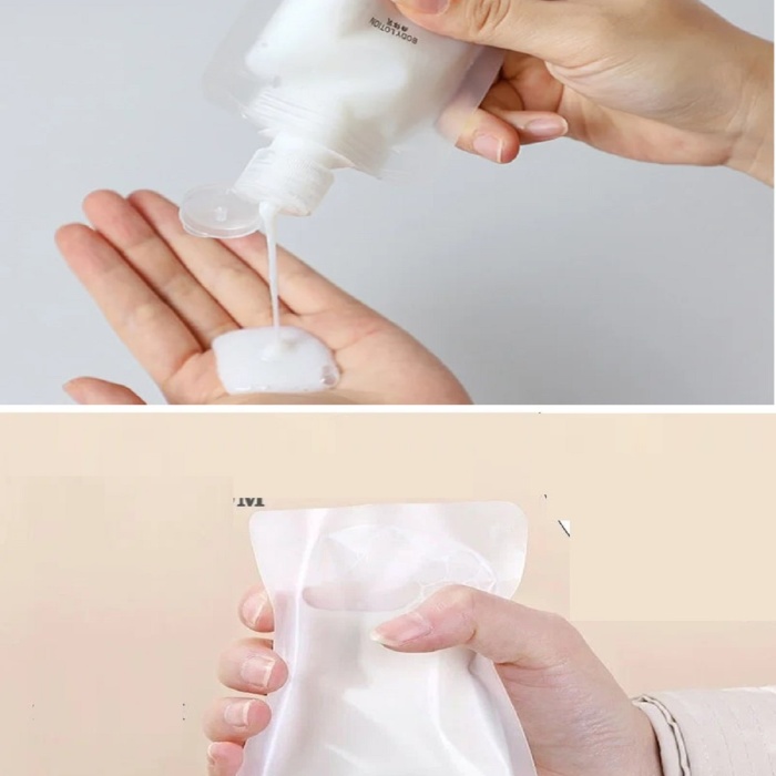 ® 5 Adet Şeffaf Sıvı Kozmetik Çantaları Seyahat Losyon Şampuan Yüz Kremi El Sabunu Ambalajı