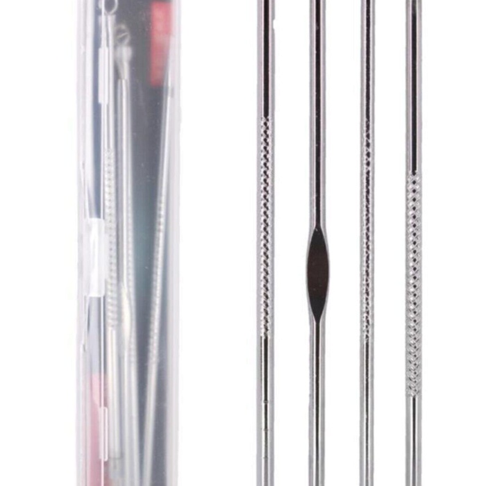 ® 4 lü Kutulu Paslanmaz Komedon Akne - Siyah Nokta Temizleyici Set