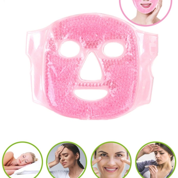 Biyomak® Jel Boncuklu Yüz Maskesi -Soğuk Sıcak Jel Yüz Maskesi Buz -Sıcak Press